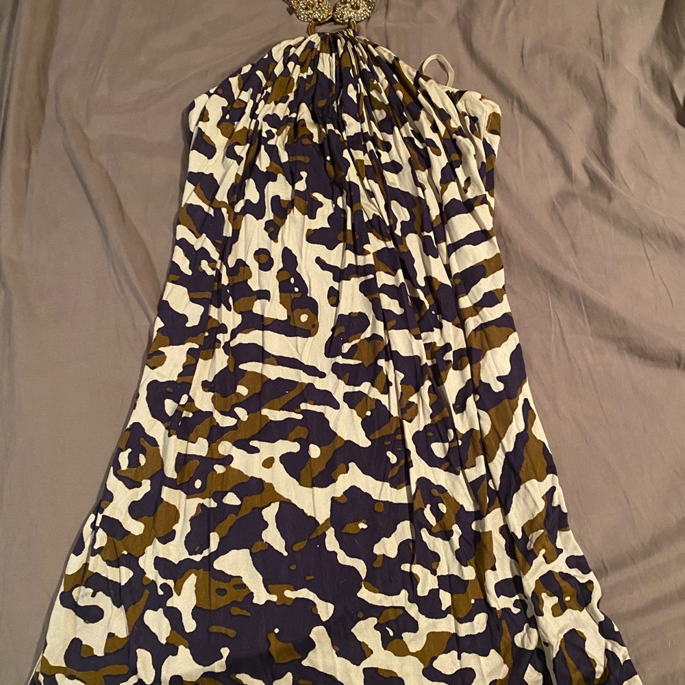 Mini dress with gold tiger